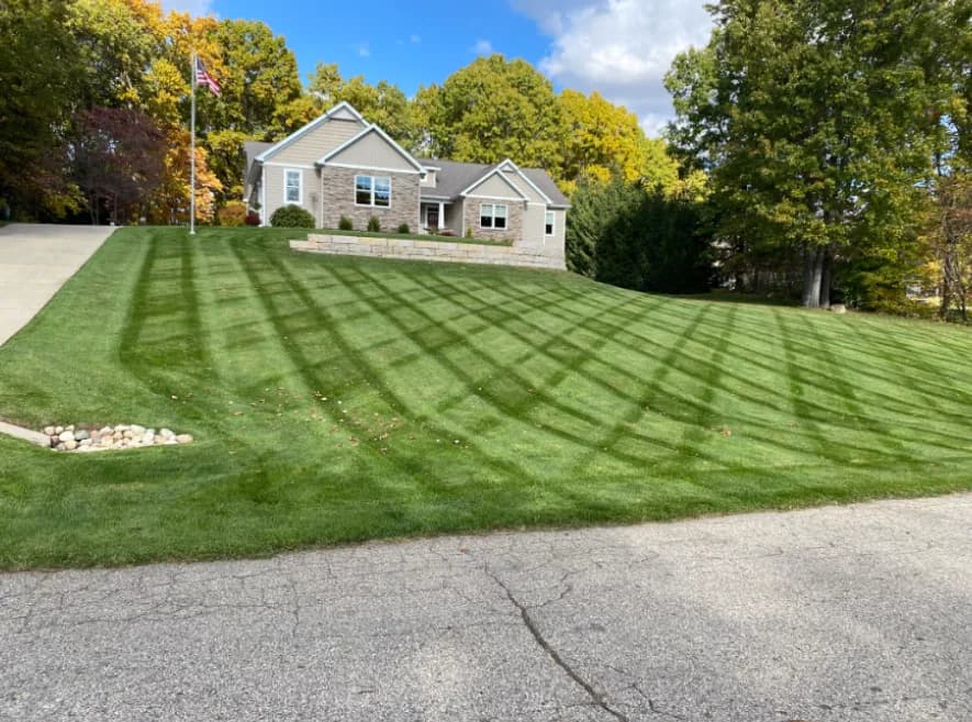 Aerial mowing view